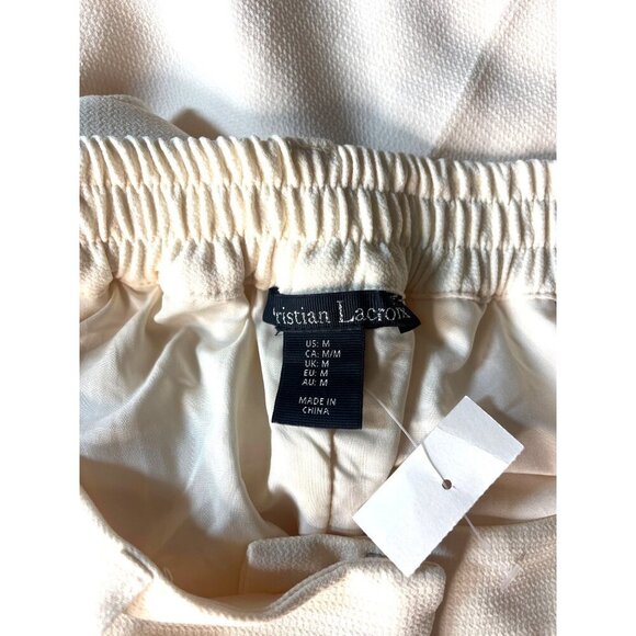 Christian Lacroix Trouser Dress Pants NEW Cream Color Ladies Size MED Wide Leg - Picture 7 of 11